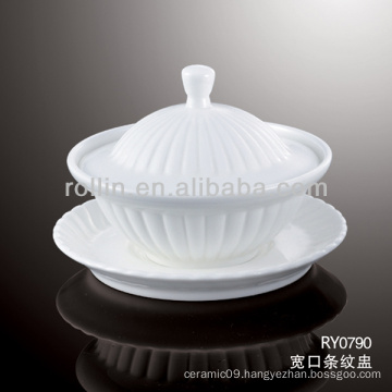 good quality chinese white porcelain soup cup